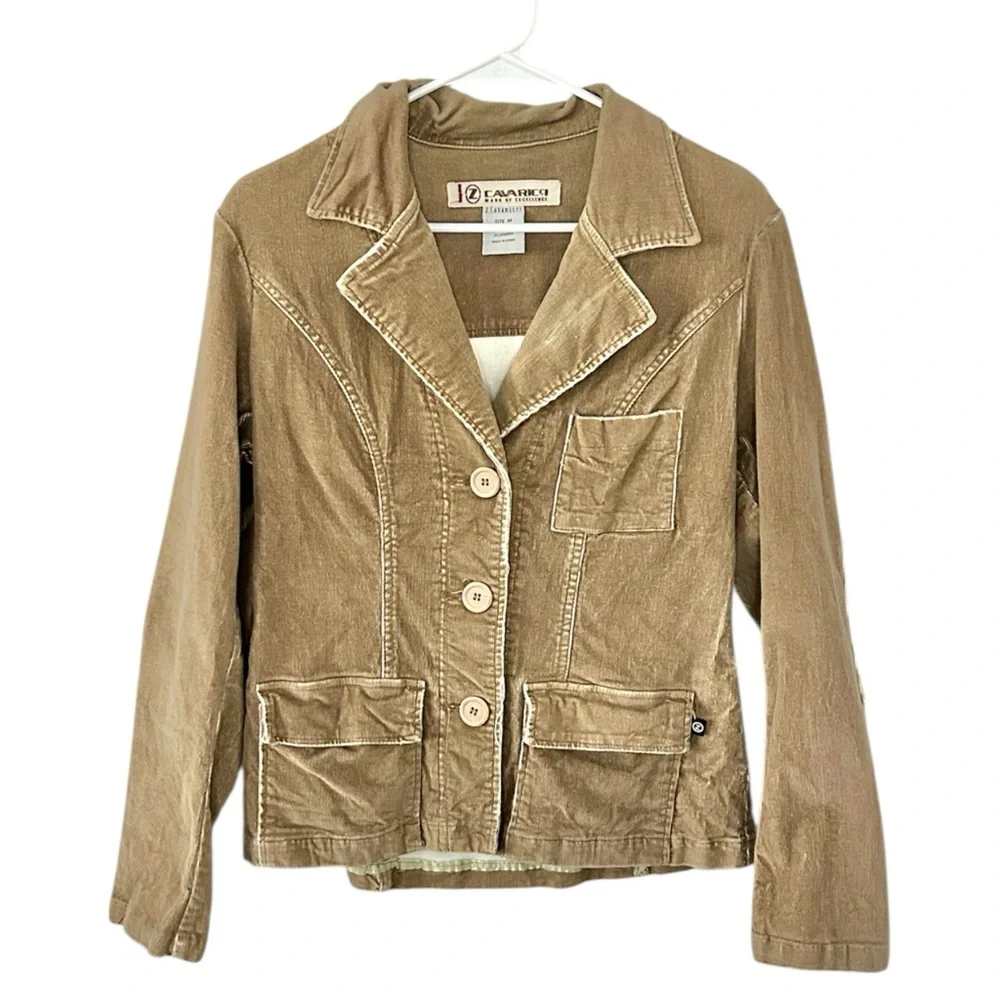 Z. Cavaricci Y2K Vintage 90s Tan Women's Blazer Jacket